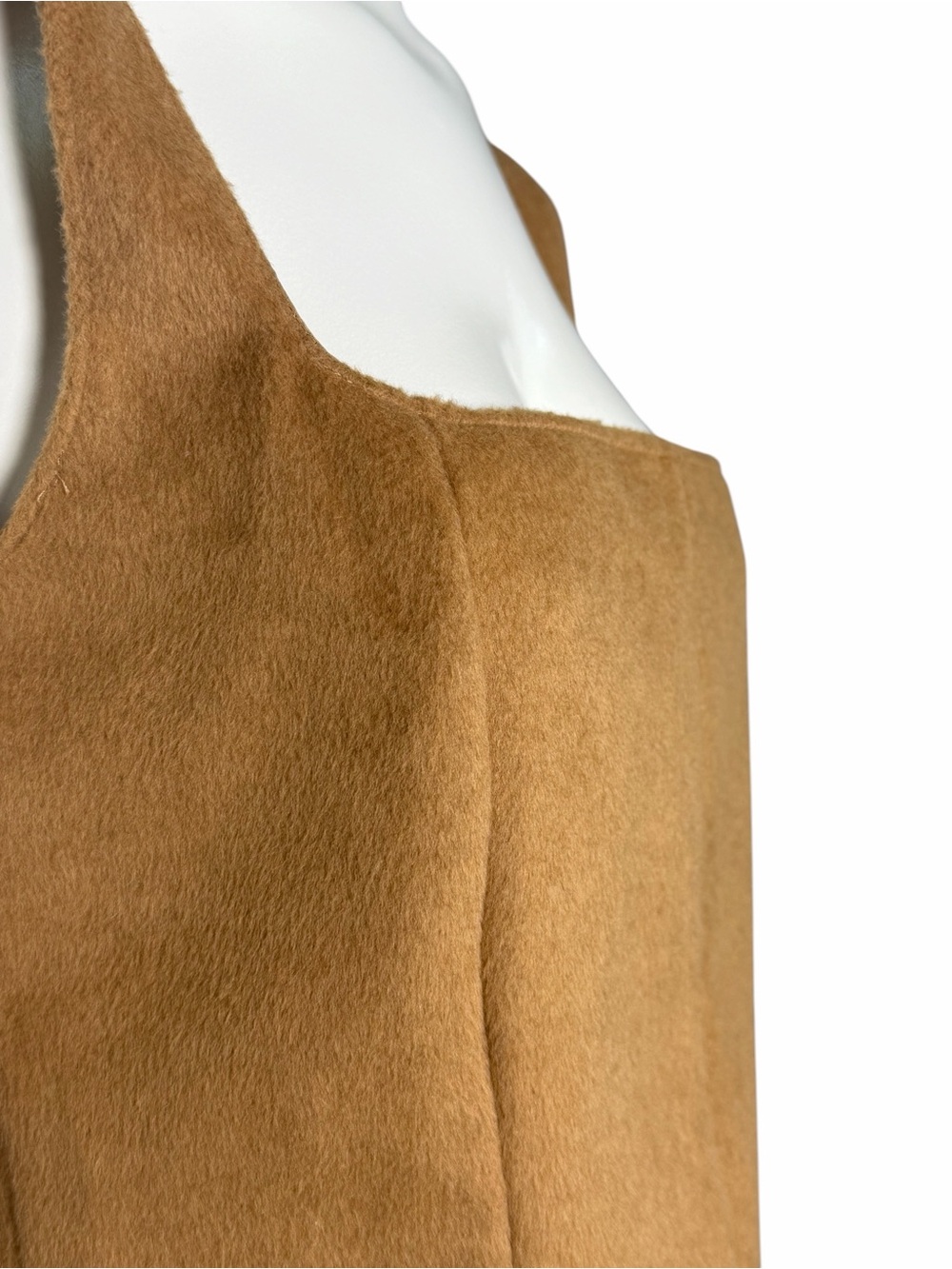 NWOT Zara Camel Faux Suede Structured Tank Top Square Neck Minimalist Size M - Picture 6 of 8